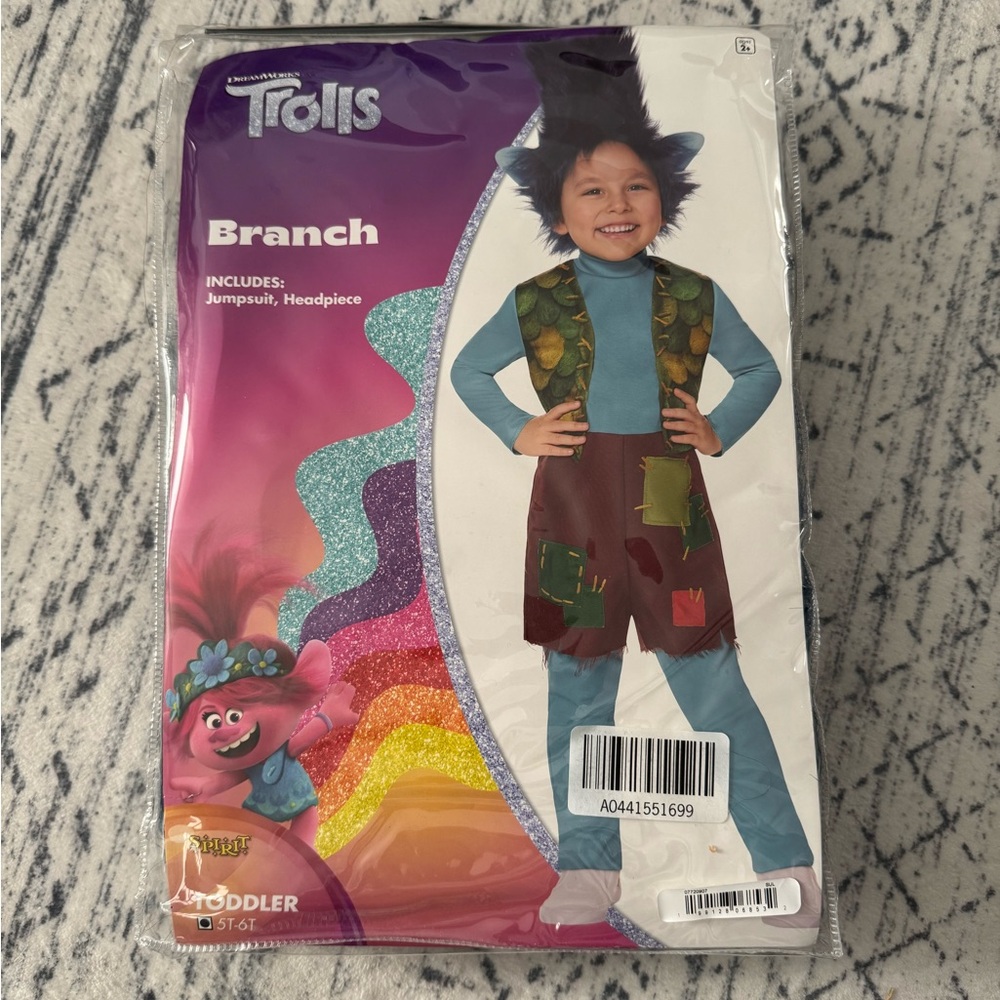 Trolls Branch Costume for Kids - Blue and Green